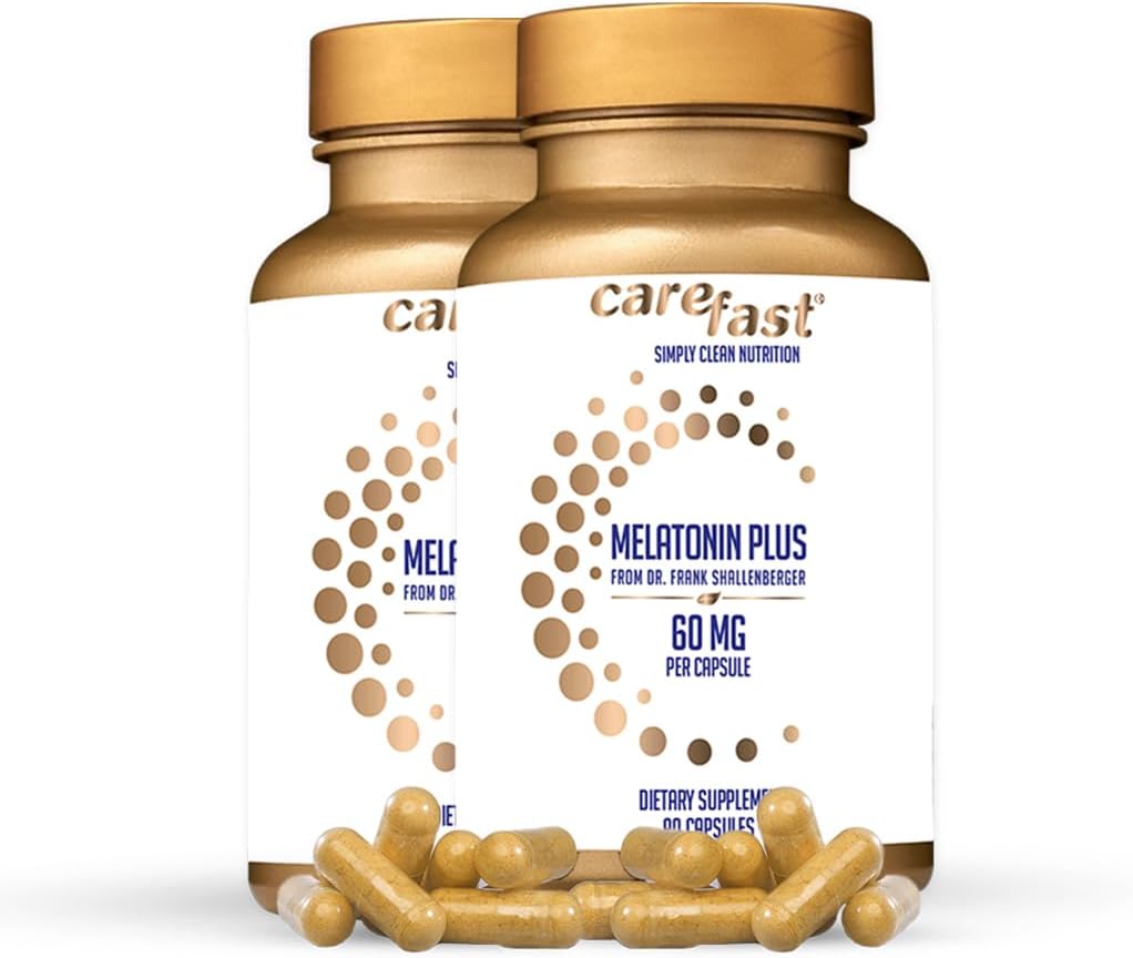 Melatonin Plus - Melatonina de alta dosis de 60 mg con Zinc &amp; Magnesio para una mejor absorción - para el bienestar Holístico - 180 cápsulas vegetales