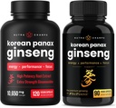 NutraChamps Complete Ginseng Duo - The Complete Energy, Focus &amp; Stamina Support Bundle – Ginseng Gold &amp; Korean Red Panax Ginseng