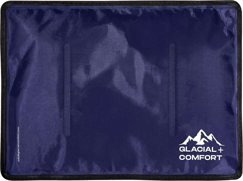 Glacial Comfort Gran paquete de hielo de gel para lesiones Reutilizable - (15" x 11") Pads fríos para el dolor de espalda, Hip, rodillas, hombro, cadenas musculares, migraña ' recuperación posterior, tecnología flexible - Pad de compresión.