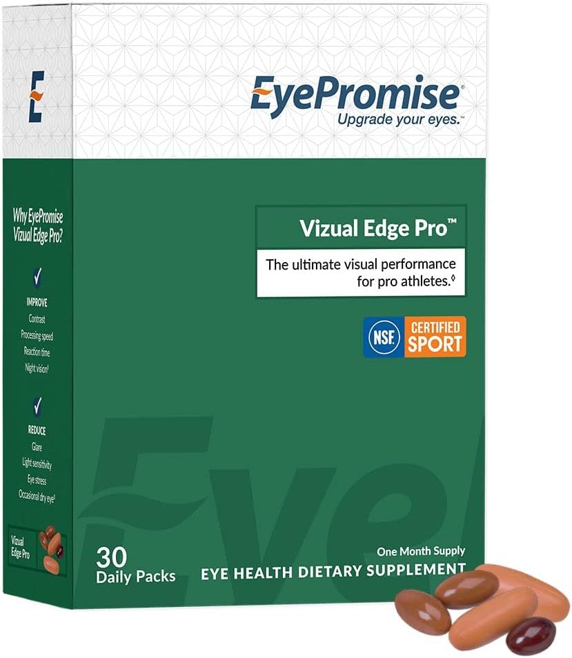 EyePromise Vizual Edge Pro Suplemento - 30 Paquetes de Pill Single-Serving, 30-Day Supply - Visual Performance Eye Vitamin with 26mg Zeaxanthin & 8mg Lutein for Vision Quality & Clarity