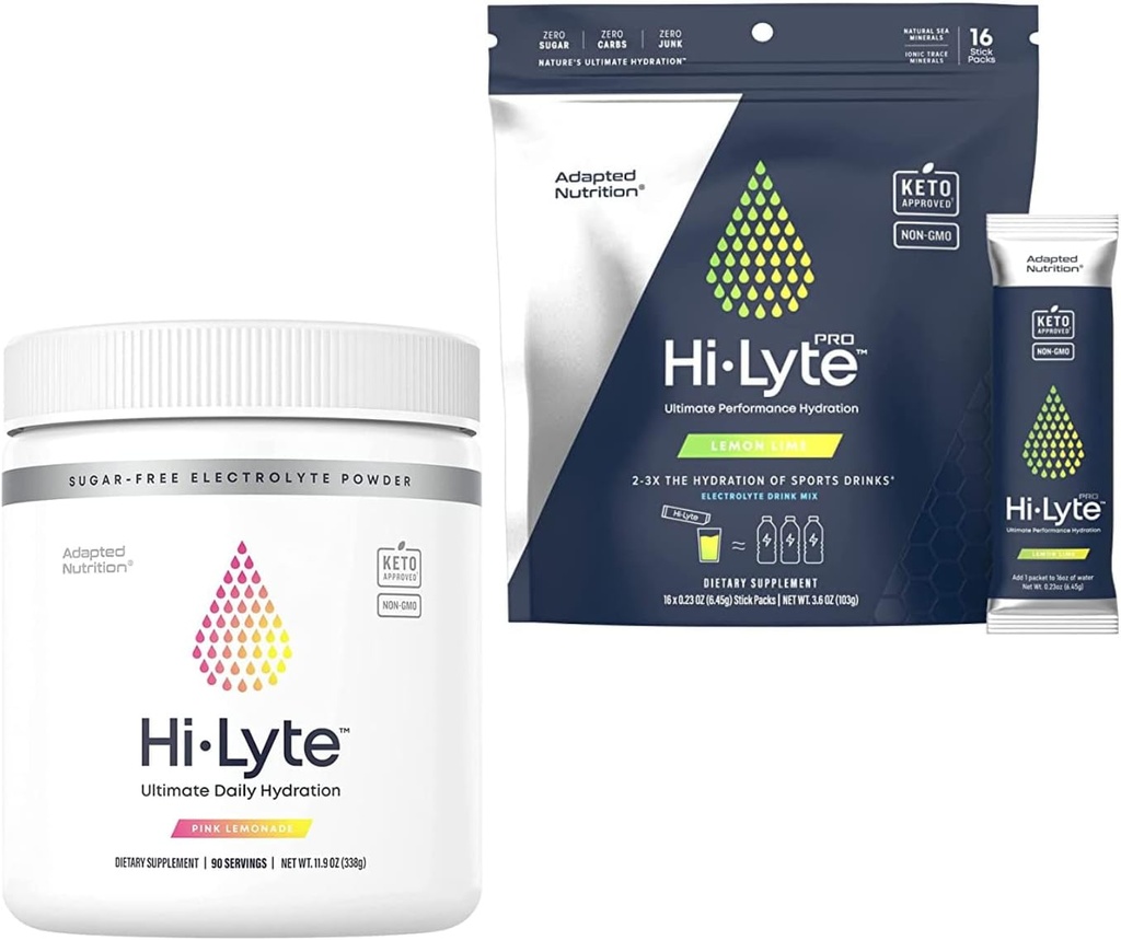 Hi-Lyte Electrolyte Powder, Daily Hydration Supplement Drink Mix, 90 Servings (Pink Lemonade)