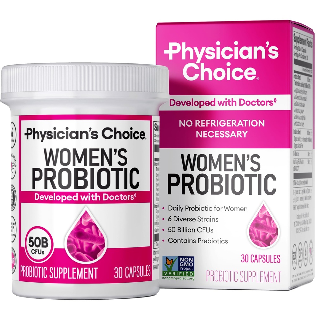 PH Balance, Digestivo, UT, " Feminine Health - 50 Billion CFU - 6 Strains Únicos para ella - Prebióticos orgánicos, Extracto de Arándano + - Mujeres Probiótico - 30 TC