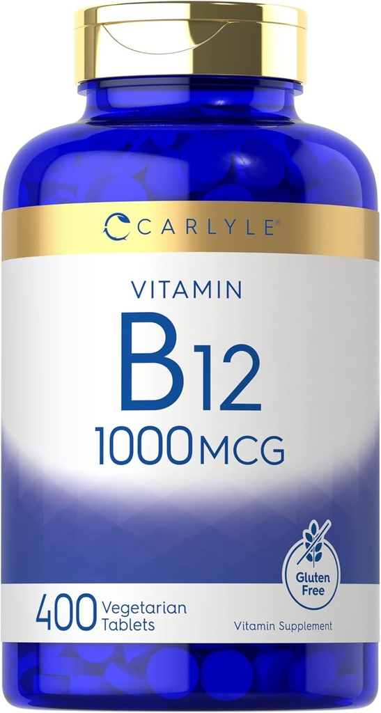 Carlyle Vitamina B12 1000 mcg TEN 400 Tablets ANTE Vegetarian, Non-GMO, Gluten Free Supplement
