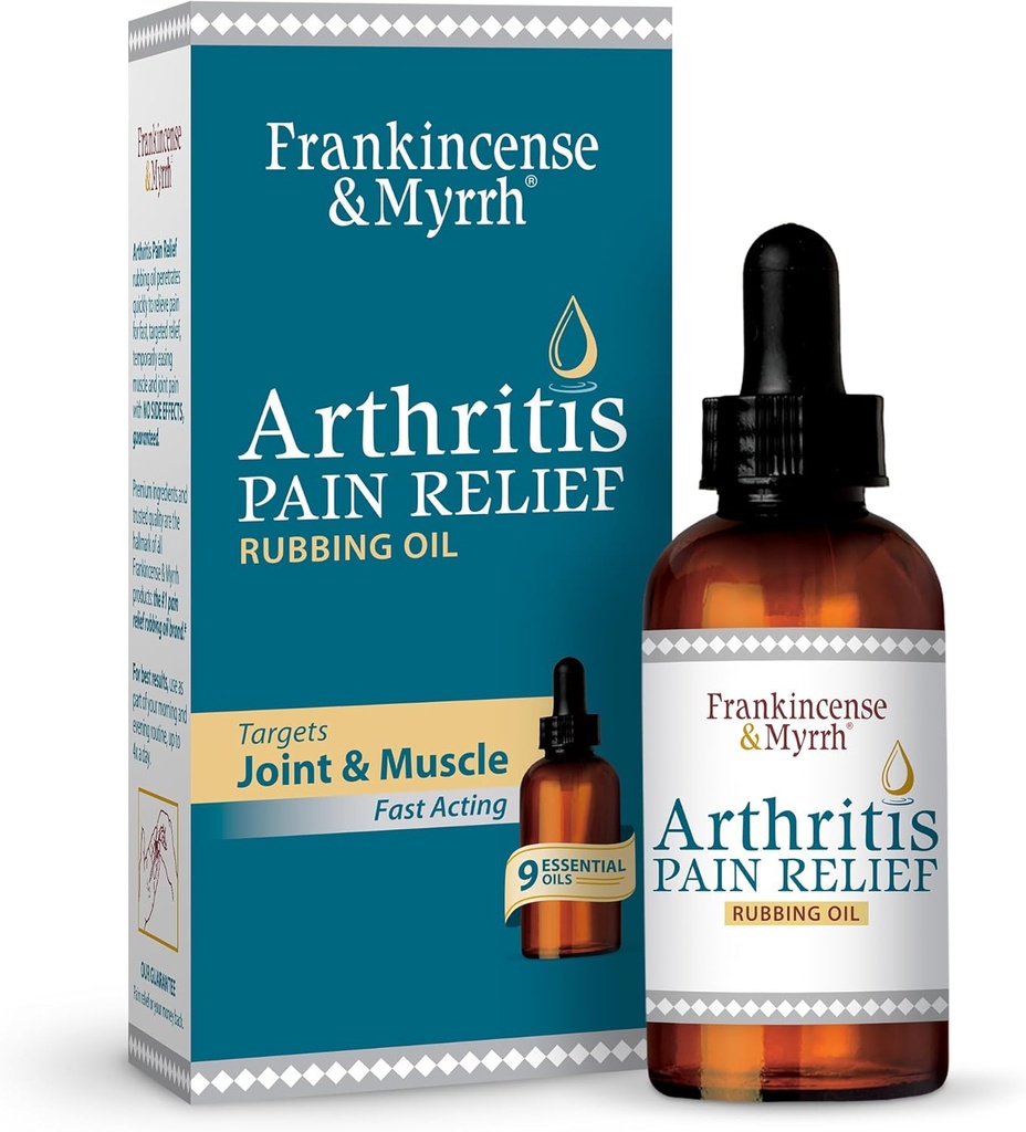 Frankincenso y mirra artritis Dolor Alivio de Dolor Aceite de Dolor de Artritis Con aceite esencial de Frankincenso para ciática, espalda baja, cuello, manos, rodillas, articulaciones y hombros, 2 fl.oz. - 1 paquete