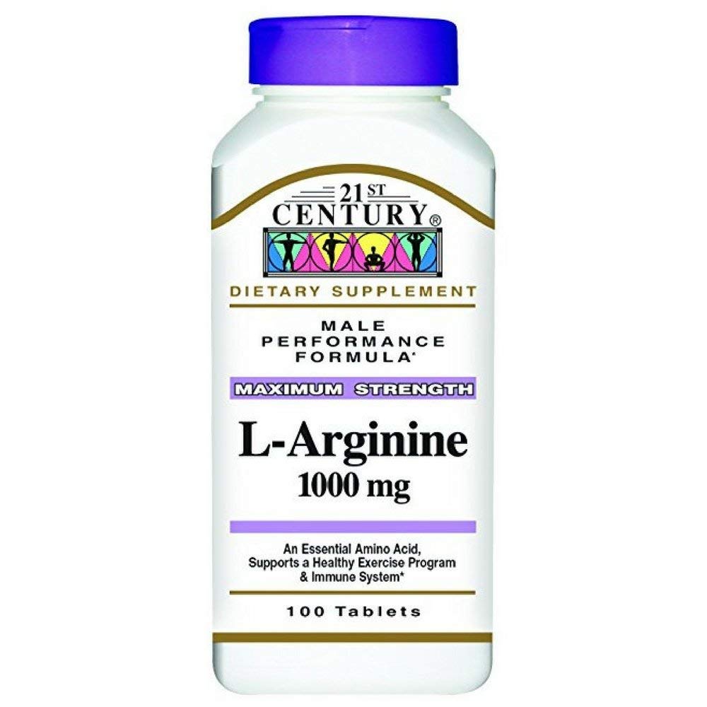 21st Century L-Arginine 1000mg, máxima fuerza 100 ea
