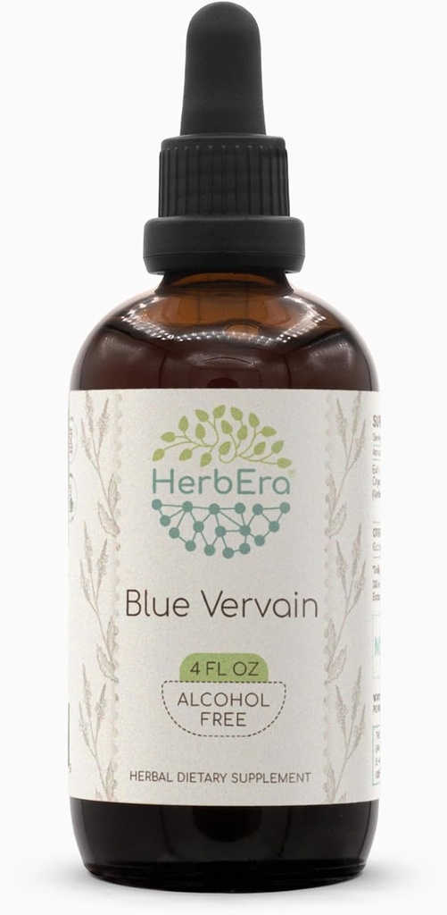 Vervaina azul B120 Extracto herbal libre de alcohol Tintura, gotas líquidas concentradas Vervaina azul natural (Verbena Hastata) (4 fl oz)