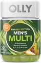 OLLY Hombres Multi, Vitaminas A, C, D, E, B, Zinc, Limited Edition, Festive Poached Cider - 50ct