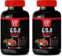 suplemento antioxidante - GOJI BERRY COMPLEX - CON POMEGRANATE, RESVERATROL, NONI, ACAI - Vitamina granada e para la piel - suplementos nutricionales antioxidantes - vitaminas antioxidantes - 2 Bot 120 Caps
