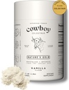 Cowboy Colostrum Powder - Bovine Colostrum Powder for Women &amp; Hombre - Primer Día Milking Colostrum entero - Grass Fed Colostrum Suplemento para Gut Health, Immunity, Skin & Hair (Vanilla 40 Servings)