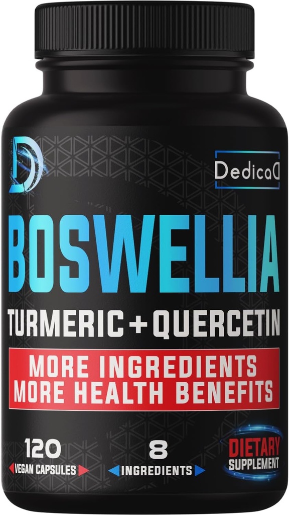 Boswellia Serrata - Turmeric Blended, Quercetin, Citrus, Ginger, White Willow, Alfalfa - Apoyo al cartílago, Inmune &amp; Body Health - 120 Capsules
