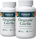 Pattern Wellness Odorless Ajo orgánico – 1000mg – Immune, Circulatory & Heart Health Support – Non-GMO & Gluten Free – 60 cápsulas Vegan