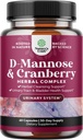 D Mannose with Cranberry Supplement - Potent D Mannose 1000mg Capsules for Kidney Defense Support &amp; Cleanse and Urinary Tract Health for Women &amp; Men - Bladder Health Supplement for Adults - 60 Count