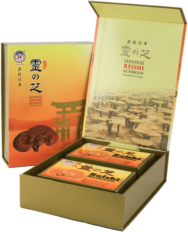 Hsu's Ginseng SKU 3724 ← Japonés Reishi Mushroom Capsules, 120 Conde Silencio 許氏日本雙靈芝禮盒 Ø 120ct Box of Reishi Mushroom Capsules, B073V3CPW3