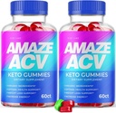 rize labs - Amaze ACV Keto Gummies for Weight Loss - Organic Keto Apple Cider Vinegar Gummies, Ayuda a aumentar la energía (120 Gummies) (Pack of 2)