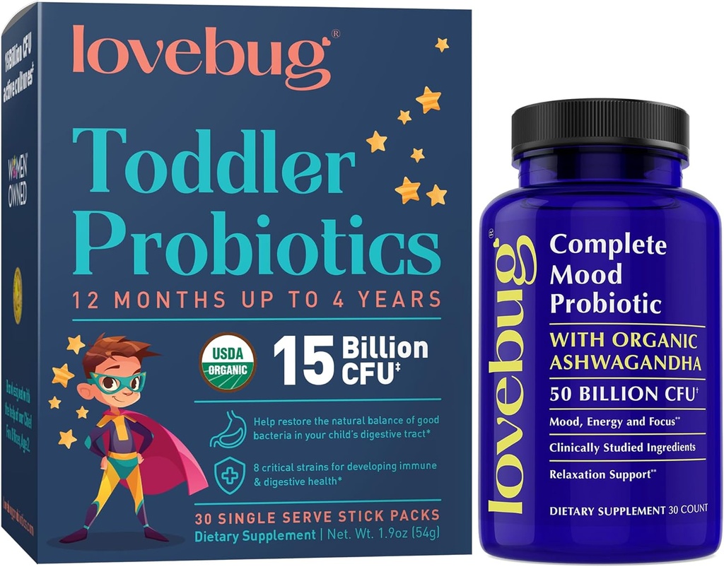 LOVEBUG Calm Mommy and Toddler Probiotic Bundle