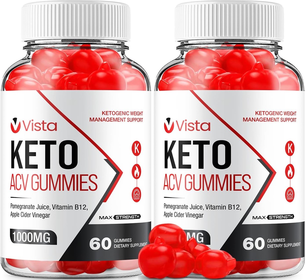 (2 Pack) Vista Keto ACV Gummies - Advanced Formula Vista Keto Plus ACV Gummies Apple Cider Vinegar Vista ACV Suplemento dietético Hombre Mujeres (120 Gummies)