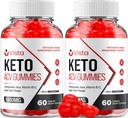 (2 Pack) Vista Keto ACV Gummies - Advanced Formula Vista Keto Plus ACV Gummies Apple Cider Vinegar Vista ACV Suplemento dietético Hombre Mujeres (120 Gummies)
