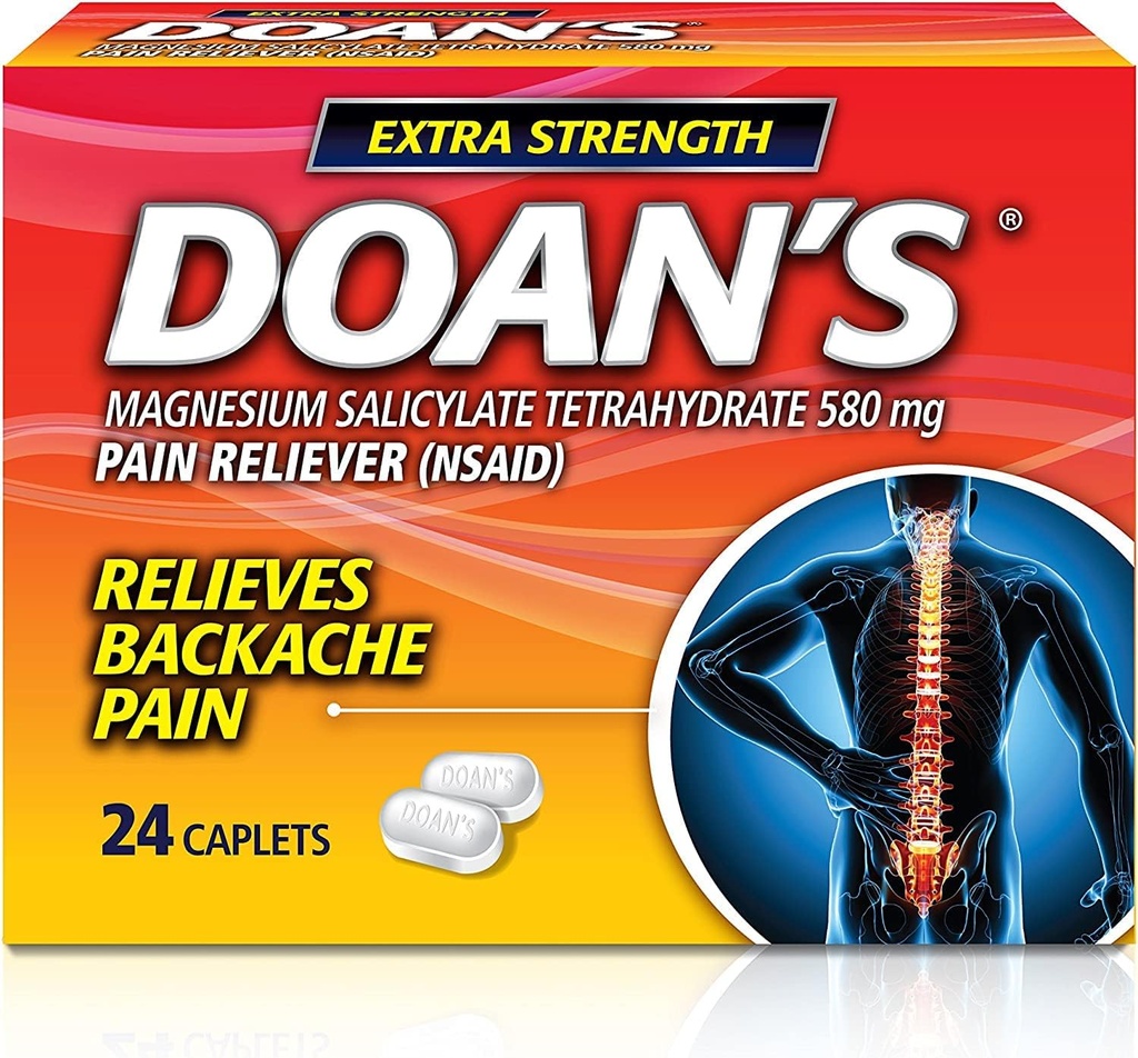 Doan's Backache Doin Reliever - Extra Strength - 24 Count Caplets Por Box - Pack de 2