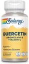 SOLARAY Quercetina con Bromelaina y Vitamina C - Suplemento de Apoyo Inmunitario - Complejo de Salud Antioxidante y Corazón con Quercetina 500mg y 1235mg VIT C - Vegan, Garantía de 60 días, 30 Serv, 60 VegCaps