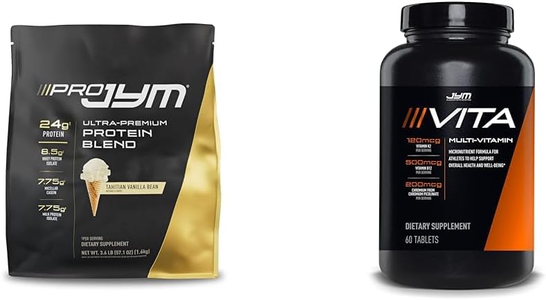 JYM Supplement Science PRO JYM 45 Servings - Tahitian Vanilla Bean " Tamin " Mineral Support, Vitamina A, C, B6, B12, E, K, Boron, Biotin, Potasio 60 Tablets