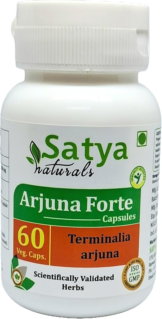 Arjuna Forte Capsules 500 mg. 60 Veg. Capsule peru Arjuna (Terminalia Arjuna) Extracto Cápsulas para Hombres y Mujeres ANTE Ayurvedic Herbal Suplemento/Remedios ANTE 10:1 Forte (1 Botella de 60 Cápsulas)