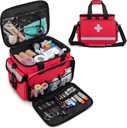 CURMIO Kits de primeros auxilios Bolsa Vacío, bolsa de suministros de emergencia bolsa médica para el hogar Cuidados de salud y kits de trauma, rojo (sólo bolsa de trabajo)