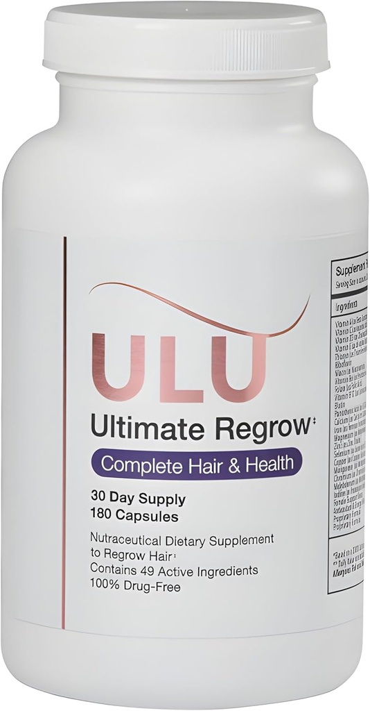 Ultimate Regrow Multivitamin: promueve el crecimiento del cabello, la piel, la salud de las uñas - 180 cápsulas (30-Day Supply)