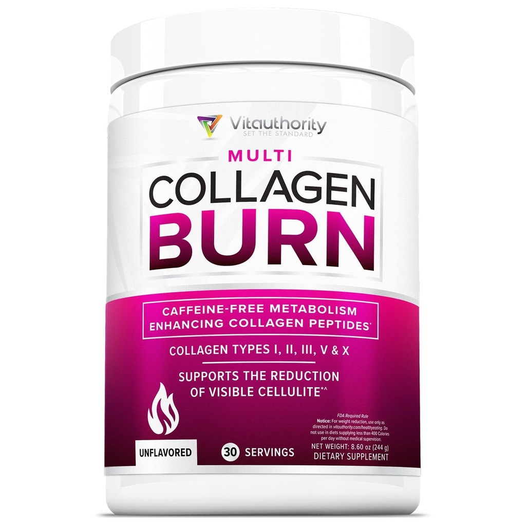 Polvo de colágeno hidrolizado para pérdida de peso - Complejo de belleza de Burn Ultimate Multi Peptides Polvo para Mujeres con Tipos I II III V y X para el soporte de quemado de grasa Desarrollado 30 Servimientos