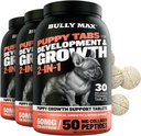 Bully Max 2-en-1 Puppy Vitaminas - 30 Chewable Tablets for Growth &amp; Development of Puppies - Multivitamin Treats & Essential Dog Supplements for Small Dogs & Large Breed Growing Pups - 3 Bottles