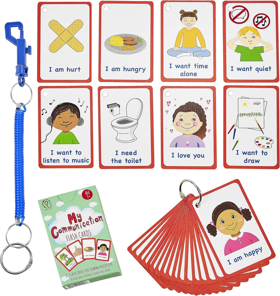 Necesidades especiales Mis tarjetas de comunicación para niños y adultos no verbales con autismo 27 Flash Cards para ayuda visual o tarjetas de cue