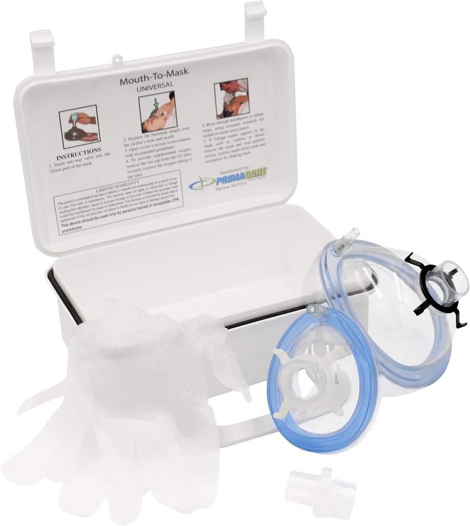 Primacare KC-1010 CPR Kit de Resucitación de Mascarillas de Rescate para Adulto &amp; Niño con un Mouth de Valve de Un Agua a Mouth para Oxígeno Suplementario]