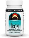 Fuente Natural Iron, Amino Acid Chelate - Suplemento dietético que apoya la producción de energía - 100 Tablets
