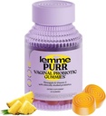 Lemme Purr Vaginal Probiotic Gummies for Women - Balanced pH, Healthy Odor, Yeast Balance & Flora Support + Vitamina C para Immune Health - Tasty Pineapple (60 Count)