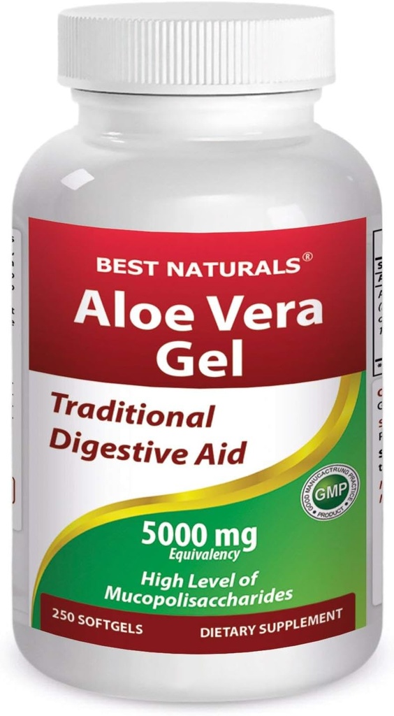 Mejores Naturales Aloe Vera Gel 5000 mg 250 Softgels
