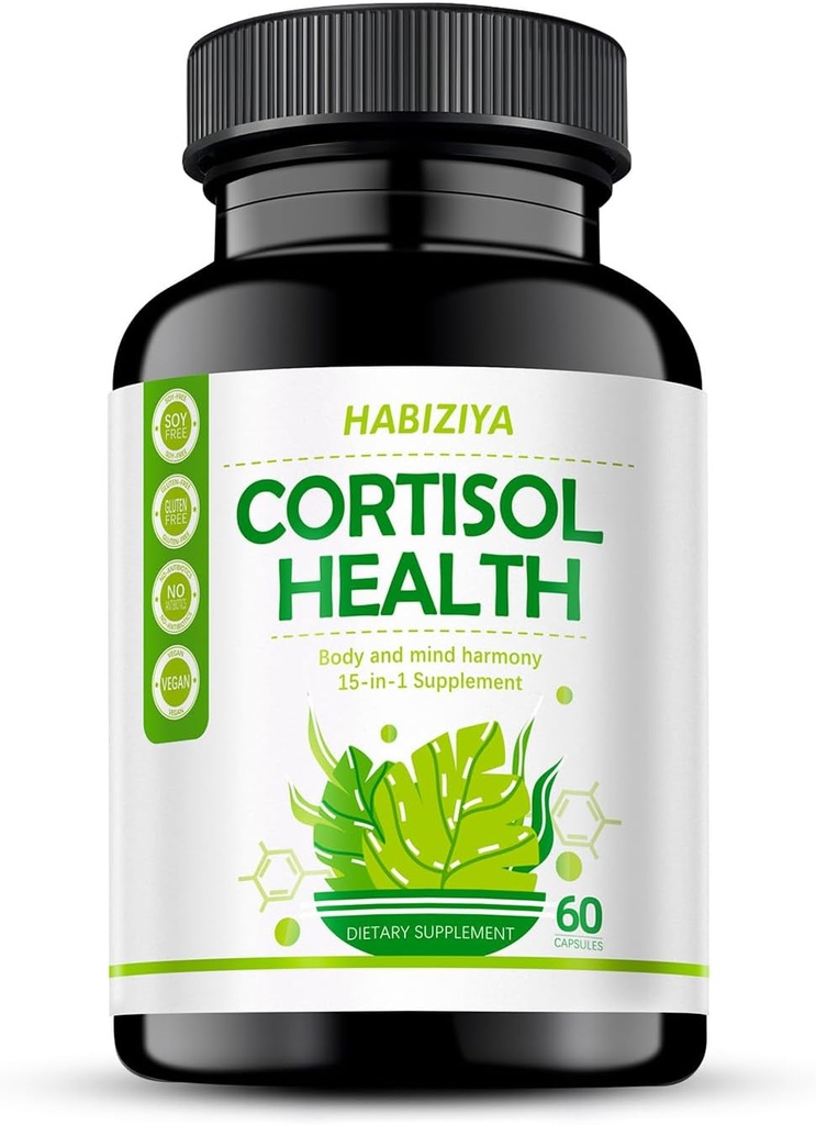 Cortisol Supplement with Magnesium Glycinate Ashwagandha Rhodiola Rosea 15-in-1 Advanced Cortisol 60 Count 2 Month Supply