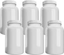 Empresa (6 Pack) Botella de Píldora Blanca con Lid, Almacenamiento, Contenedor de Píldora de plástico, Capacidad de 120cc