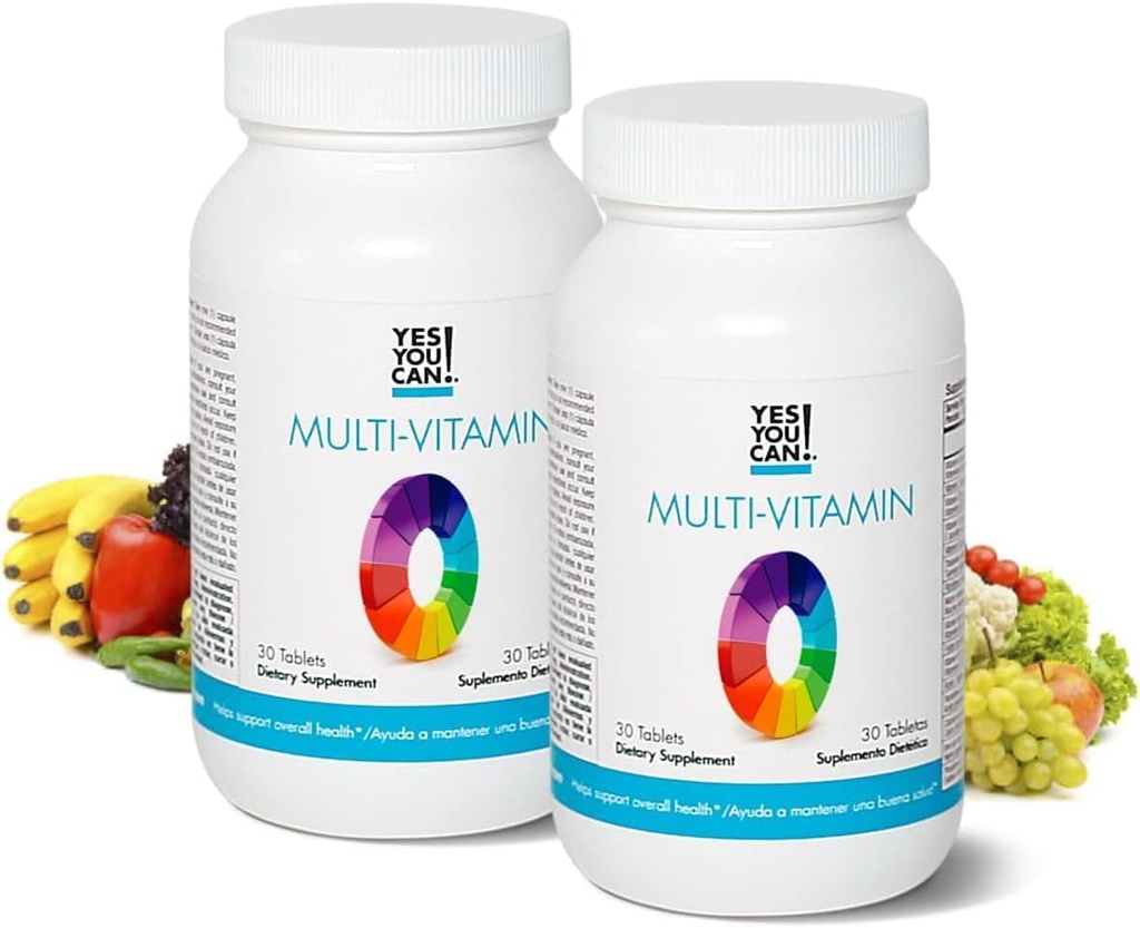 ¡Sí puedes! Multivitaminas diarias para hombres y mujeres - Ayuda a la salud general y bienestar, contiene antioxidantes, ricos en vitamina A, B, C &amp; E - Vitaminas diarias - 30 Tabletas - 2 Pack