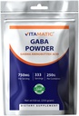Vitamatic Gamma Aminobutyric Acid Powder 750 mg por Serving - 250 Grams - También llamado GABA - 333 Servings