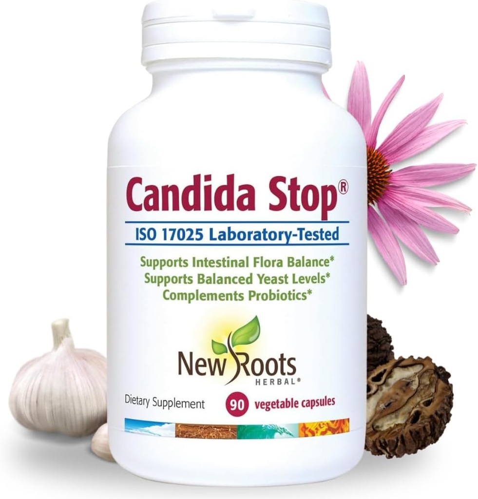 Nuevos ROOTS HERBAL Candida Cleanse Detox Suplemento (90 cápsulas), Stop Candida Overgrowth, Support Balance de Flora Intestinal Equilibrio con 11 hierbas Potente + Probióticos, Digestión Alivio