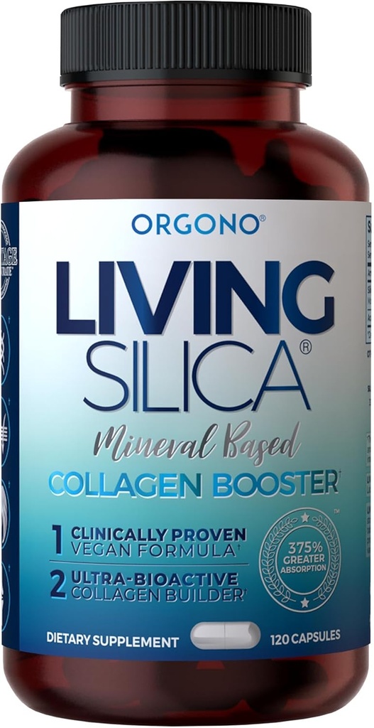 Orgono Living Silica Mineral-Based Collagen Booster Capsules ← Silica-Based  Apoya Collagen " Elastin for Joint " Bone Support, Glowing Skin, Strong Hair " Nails