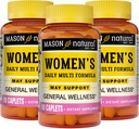MASON NATURAL Women's Daily Multi Fórmula con 21 Vitaminas Esenciales y Nutrientes, apoya el bienestar general y la salud general, 90 Caplets (Pack of 3)