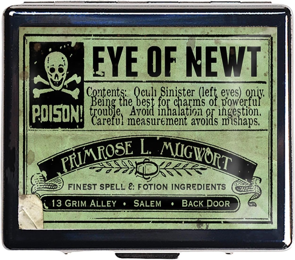 Caja de Píldora Vintage de Plata Caja de Píldora de Metal de 7 Días con Espejo y 8 Compartimientos Organizador lindo de Píldora de Viajes para Purse (Eye of Newt)