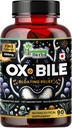 Hierbas Ox Bile con Enzimas Digestivas " Pre/Probióticos 90 Veg Caps Acid Cholic, Inulin, Betaine HCl, Peppermint, Bromelain Digestión saludable " Absorción de nutrientes - Suplemento de Saltas Bilas