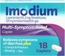 Imodium Multi-Symptom Relief Caplets, Loperamide Hydrochloride & Simethicone Anti-Diarrheal Medicine for the Relief of Diarrhea, Gas, Bloating, Cramps & Pressure, HSA/FSA Eligible, 18 ct