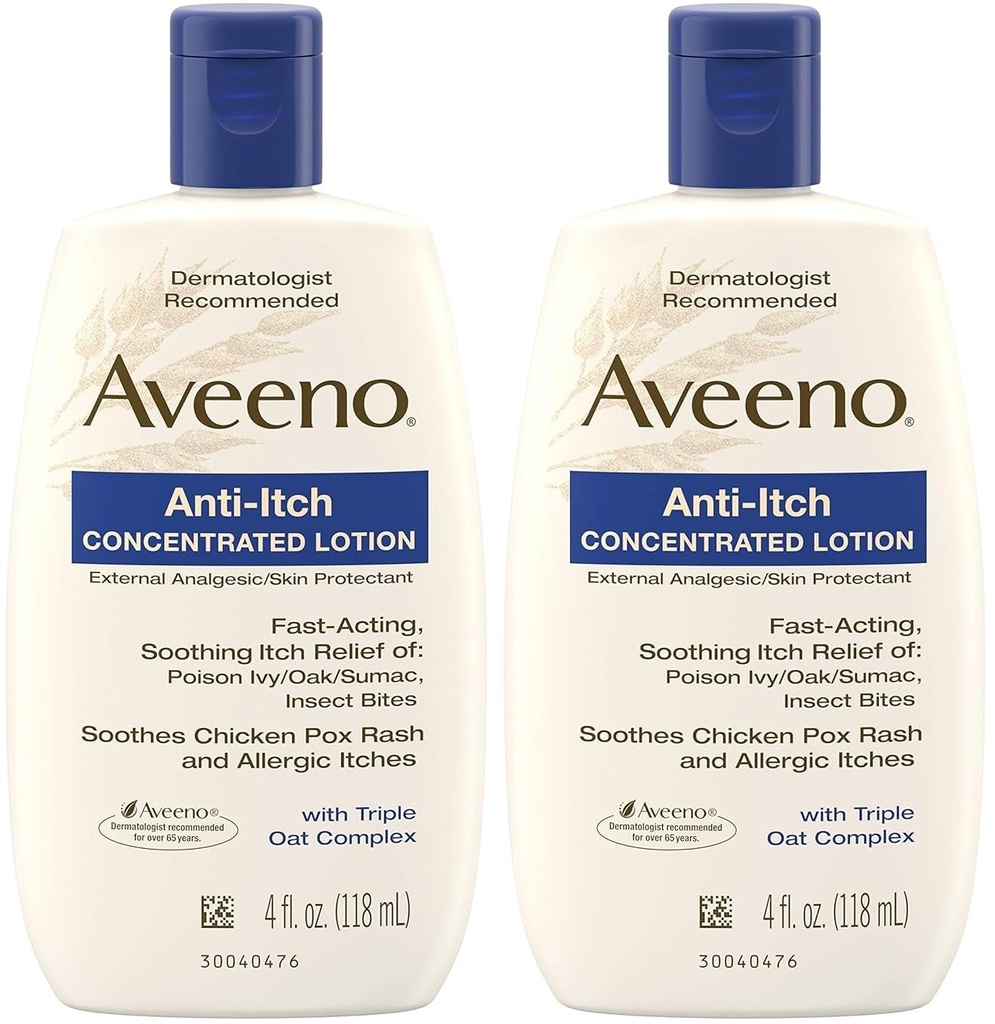 Aveeno, Loción Concentrada Anti-Itch, 4 fl oz- Pack de 2