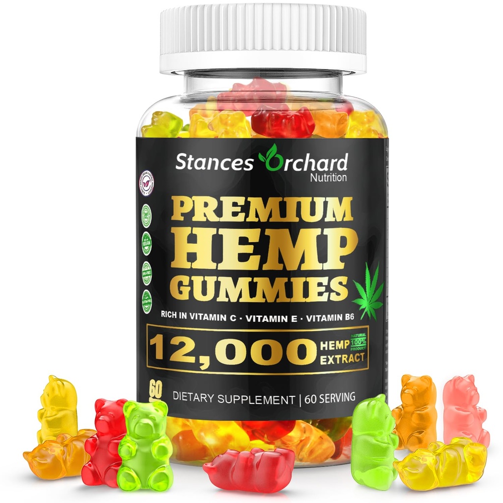 Ganchos de cáñamo avanzados Extra Strength - High Potency Hemp Gummy para adultos Relajación - Natural, Orgánica, Azúcar Gratis, Vegan, Frutas Edibles - 60 Conde, 2 meses de suministro