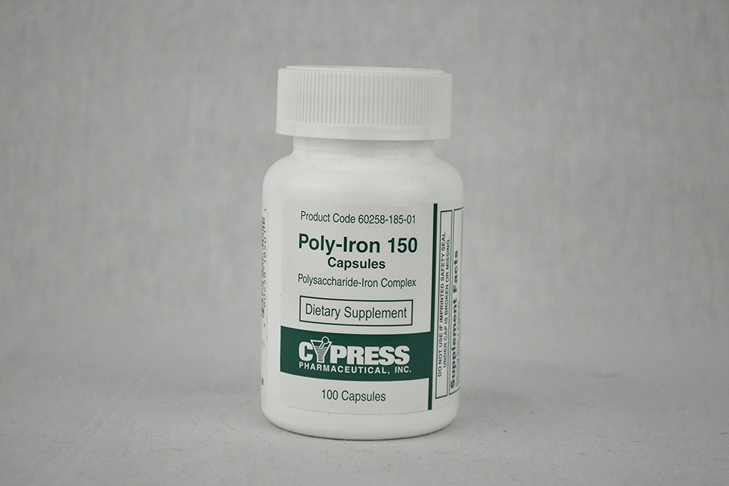 Cipress Poly-Iron 100 Caps Compares a Niferex 150Mg - Box of 100 - Modelo 185-01 [Salud y Belleza]
