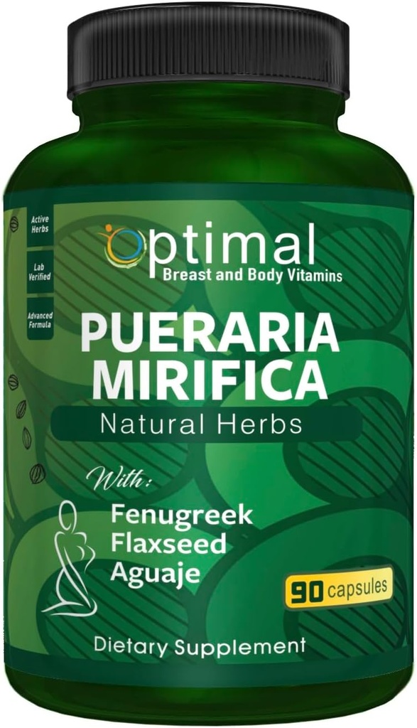 Pueraria Mirifica con Fenugreek, Flaxseed y Aguaje- Complejo Multiherb Integral para Mujeres. Balancing " Restoring. Blend altamente concentrado. Dairy Free, Soy Free - 90 cápsulas