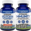 Stonehenge Health Dynamic Liposomal Vitamina C + Dynamic Immunity Bundle Suplementos para apoyar el sistema inmunológico, la síntesis de Collagen y la salud cerebral