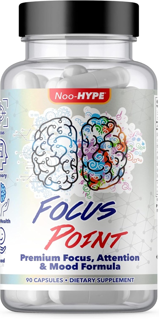 Focus Point - Premium Non-Stimulant Focus, Atención y Mood Support